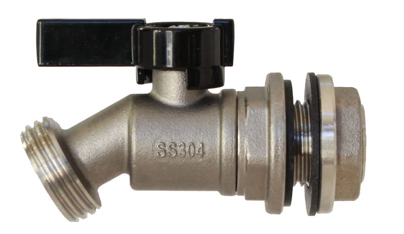 RAINPAL RBS006 Stainless Steel Rain Barrel Spigot (Quarter Turn Ball Valve) - Image 1